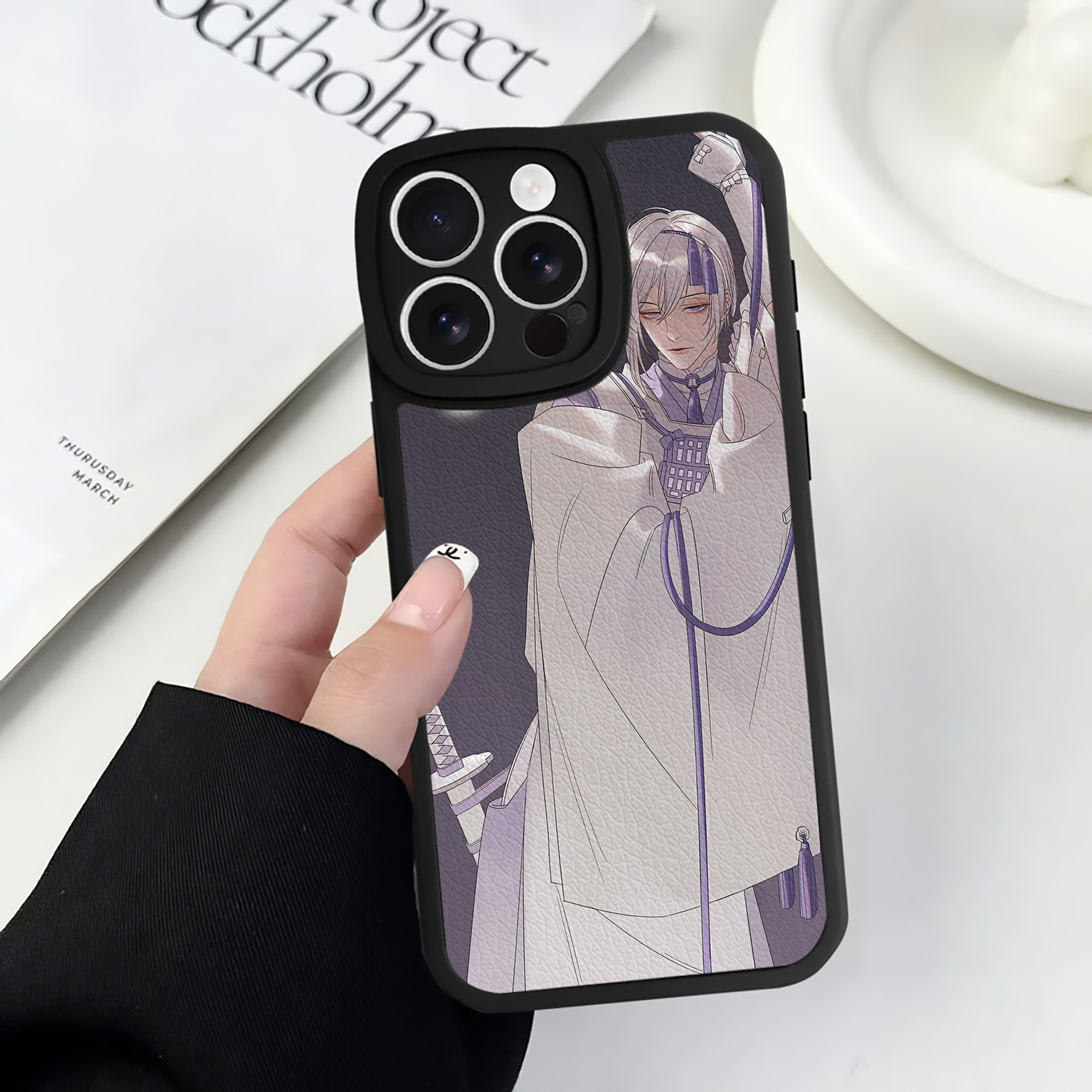 （画像用） 刀剣乱舞 Touken Ranbu 【iPhone 16シリーズ対応】シリコンスマホケース（レザー調） 材質：シリコン